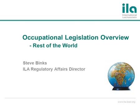 Occupational Legislation Overview - Rest of the World