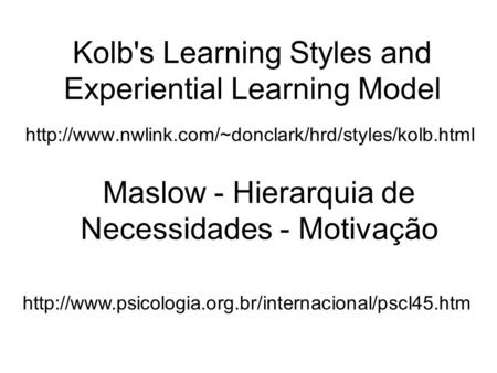 Kolb's Learning Styles and Experiential Learning Model