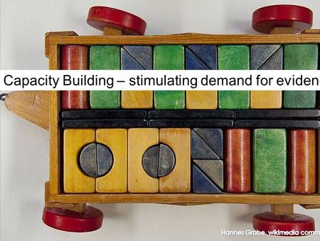 Capacity Building – stimulating demand for evidence.