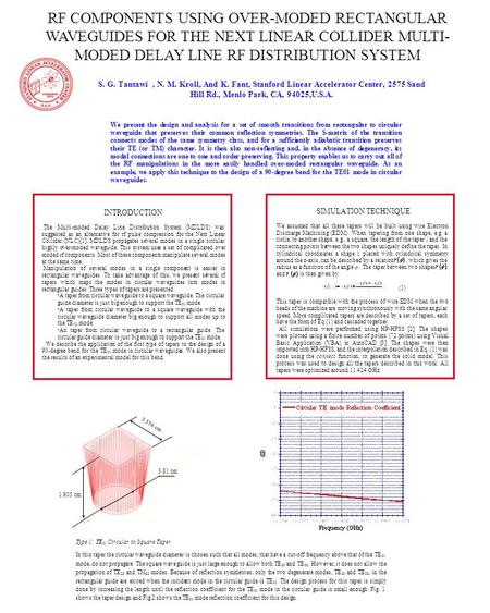 RF COMPONENTS USING OVER-MODED RECTANGULAR WAVEGUIDES FOR THE NEXT LINEAR COLLIDER MULTI- MODED DELAY LINE RF DISTRIBUTION SYSTEM S. G. Tantawi, N. M.