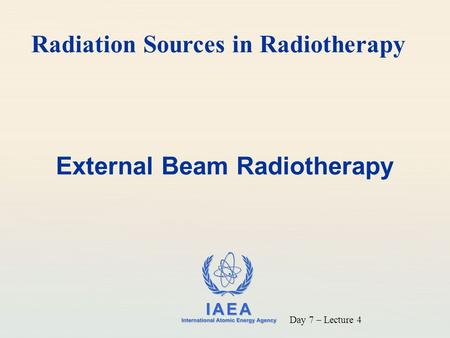 External Beam Radiotherapy