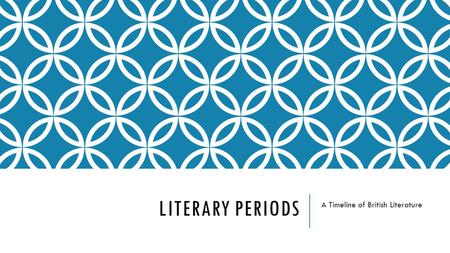 A Timeline of British Literature