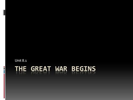 Unit 8.1. 5 Steps to War in Europe 1. Sarajevo, June 28, 1914: A Serbian terrorist assassinates Archduke Franz Ferdinand—the heir to the Austro- Hungarian.