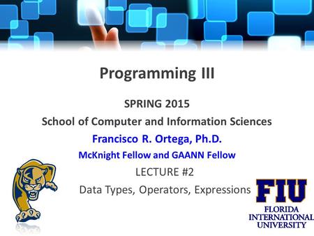 Programming III SPRING 2015