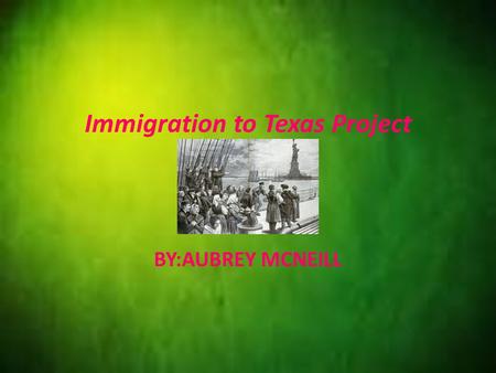 Immigration to Texas Project BY:AUBREY MCNEILL. INTRODUCTION This presentation will include: -Language of disipline -Details -Trends -Ciatations -The.