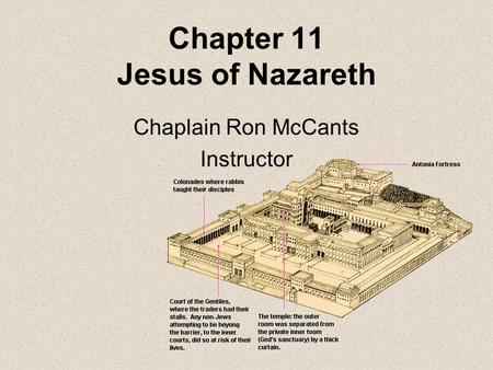 Chapter 11 Jesus of Nazareth Chaplain Ron McCants Instructor.