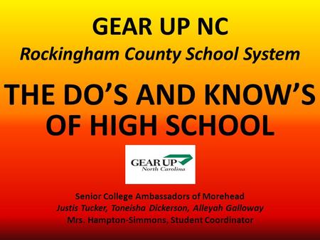 GEAR UP NC Rockingham County School System