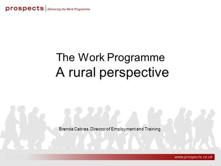 9/10/20151 The Work Programme A rural perspective Brenda Cabras, Director of Employment and Training.