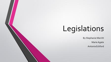 Legislations By Stephanie Merritt Marie Agate Antonia Eckford.