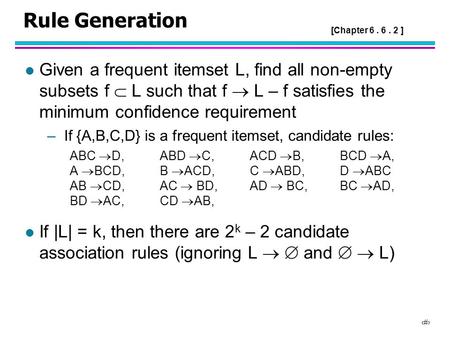 Rule Generation [Chapter ]