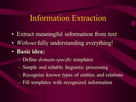 Information Extraction