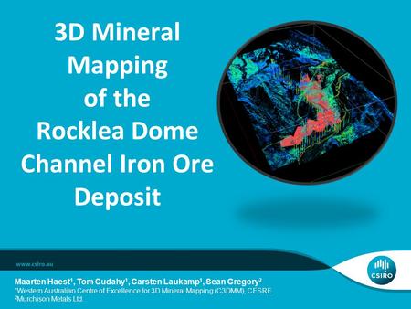 3D Mineral Mapping of the Rocklea Dome Channel Iron Ore Deposit