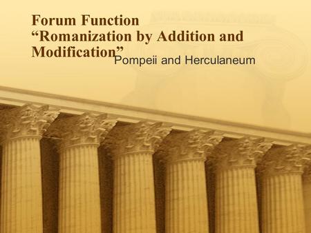 Forum Function “Romanization by Addition and Modification”