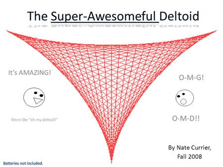 By Nate Currier, Fall 2008 O-M-G! It’s AMAZING! O-M-D!! More like “oh my deltoid!”