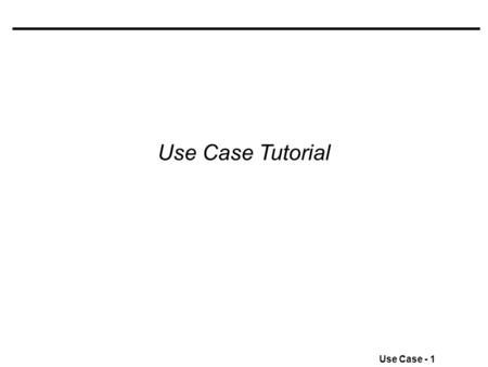 Object-Oriented Analysis - Instructor Notes