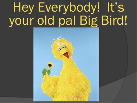 Hey Everybody! It’s your old pal Big Bird!. We are here to learn quadrilaterals.