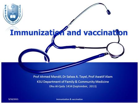 Immunization and vaccination