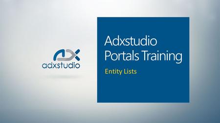 Adxstudio Portals Training