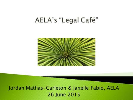 Jordan Mathas-Carleton & Janelle Fabio, AELA 26 June 2015.