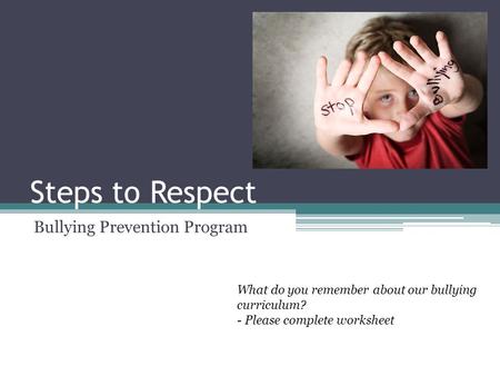 Bullying Prevention Program