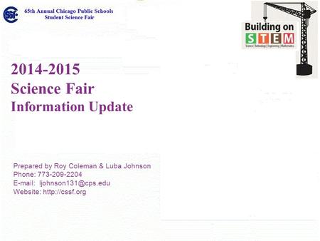 Science Fair Information Update