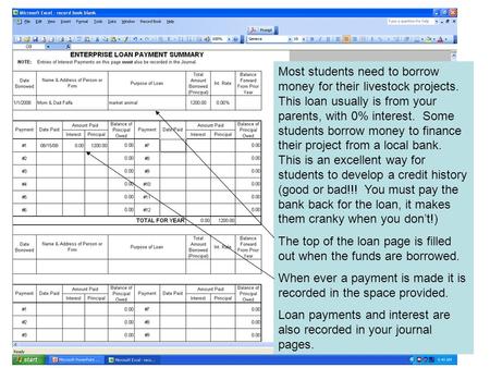 Most students need to borrow money for their livestock projects. This loan usually is from your parents, with 0% interest. Some students borrow money to.