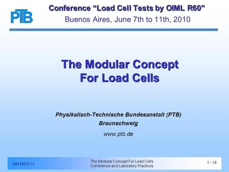 1 / 38 Introduction Compatibility Modular Concept WELMEC 2.4 Buenos Aires INIT Oliver Mack; Sascha Mäuselein The Modular Concept For Load Cells Conclusion.