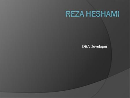 DBA Developer. Responsibilities  Designing Relational databases  Developing interface layer Environment Microsoft SQL Server,.NET SQL Layer: Stored.