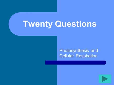 Photosynthesis and Cellular Respiration