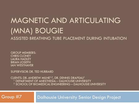 Dalhousie University Senior Design Project