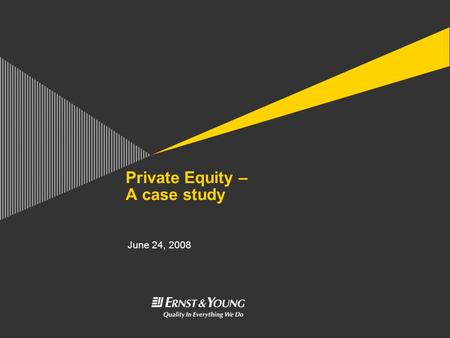 Private Equity – A case study