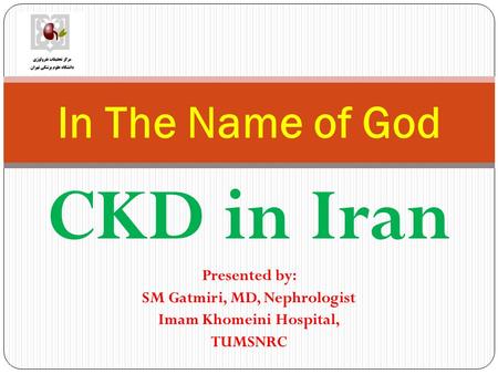 SM Gatmiri, MD, Nephrologist Imam Khomeini Hospital,