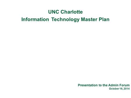 Information Technology Master Plan