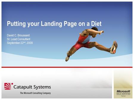 Putting your Landing Page on a Diet David C. Broussard Sr. Lead Consultant September 22 nd, 2009.