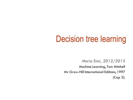 Decision tree learning