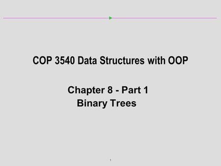 COP 3540 Data Structures with OOP