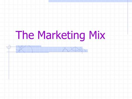 The Marketing Mix. Marketing Defined Marketing refers to all of the business activities necessary to establish and maintain positive relationships with.