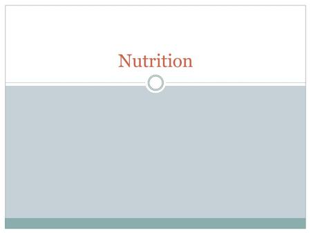 Nutrition. “Consumers” need complex carbon compounds for energy building blocks To release energy, oxidize glucose: C6H12O6 + 6O2 ==> 6CO2 + 6H2O 686.