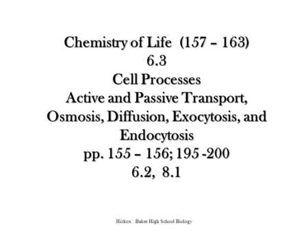 Active and Passive Transport,