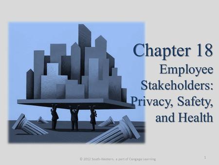 Chapter 18 Employee Stakeholders: Privacy, Safety, and Health © 2012 South-Western, a part of Cengage Learning 1.