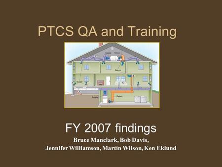 PTCS QA and Training FY 2007 findings Bruce Manclark, Bob Davis, Jennifer Williamson, Martín Wilson, Ken Eklund.