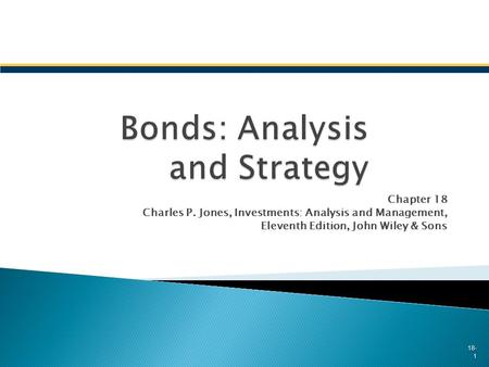 Bonds: Analysis and Strategy