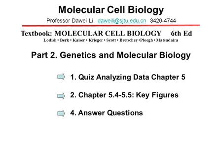 Molecular Cell Biology