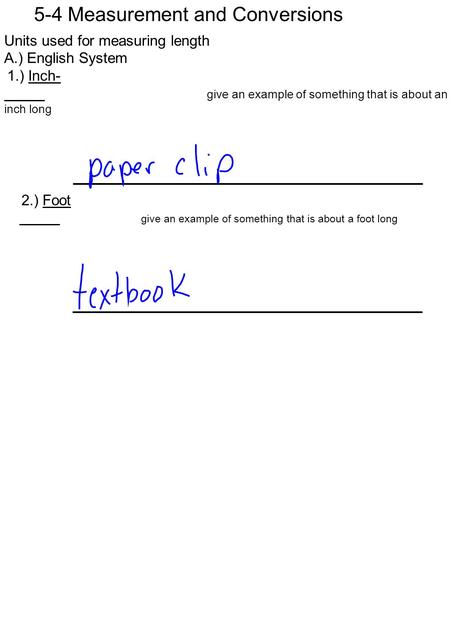 5-4 Measurement and Conversions