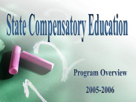 Index Purpose of the SCE Program Student Eligibility Program Evaluation District/Campus Improvement Plans Policies & Procedures Supplement Not Supplant.