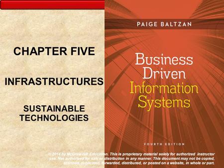 CHAPTER FIVE INFRASTRUCTURES SUSTAINABLE TECHNOLOGIES