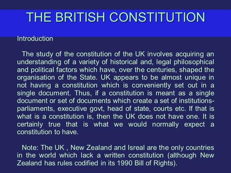 THE BRITISH CONSTITUTION