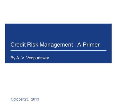 Introduction to Credit Risk