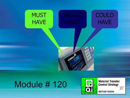 MUST HAVE SHOULD HAVE COULD HAVE Module # 120. Communicating with a Host Controller Will know: Supported communications Sequence of events when talking.