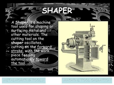 MACHINE TOOL OPERATION